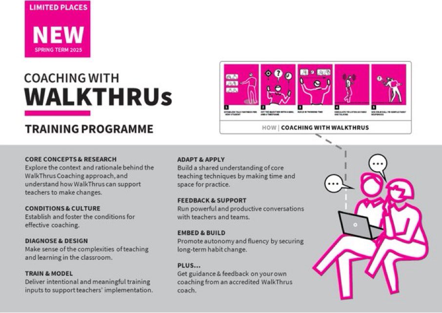 Applications for the Spring 2025 Coaching With <a href="/WALKTHRUs_5/">Walkthrus</a> programme are now open! 🙌

Join national cohorts in London or Bradford. 

Available to <a href="/WALKTHRUs_5/">Walkthrus</a> member schools - limited places! 

London | bit.ly/4fgAcdo
Bradford | bit.ly/3O9Wamh