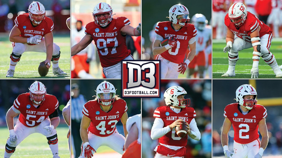 Saint John's Athletics (@sjujohnnies) on Twitter photo . <a href="/SJUFootball/">Johnnie Football</a> senior quarterback Aaron Syverson was named the <a href="/d3football/">D3football.com</a> Region 6 Offensive Player of the Year & 7⃣ other Johnnies were named All-Region when the selections were announced this morning!
RELEASE: gojohnnies.com/news/2024/12/1…
#GoJohnnies #d3fb . <a href="/SJUFootball/">Johnnie Football</a> senior quarterback Aaron Syverson was named the <a href="/d3football/">D3football.com</a> Region 6 Offensive Player of the Year & 7⃣ other Johnnies were named All-Region when the selections were announced this morning!
RELEASE: gojohnnies.com/news/2024/12/1…
#GoJohnnies #d3fb