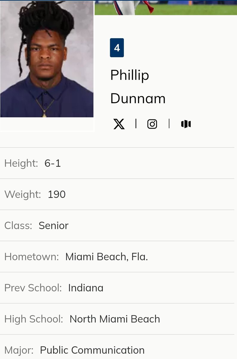 FAU DB Phillip Dunnam, who transferred in from Indiana, re-entered the transfer portal; in his one season with the Owls he totaled 56 tackles, 2.5 TFL, 3 INT and 7 PD <a href="/DunnamPhillip/">Phillip Dunnam †</a>