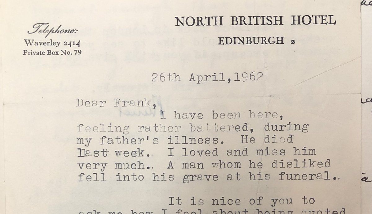 profrhodrilewis's tweet photo. Muriel Spark, beginning a letter in style. https://t.co/AD68jDEFCT