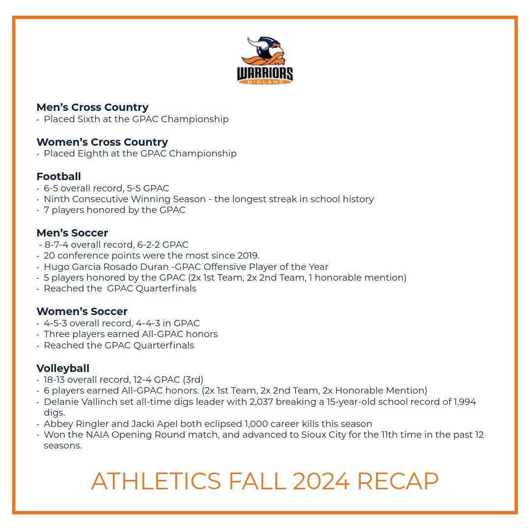 It's been an exciting fall in Warrior Athletics!