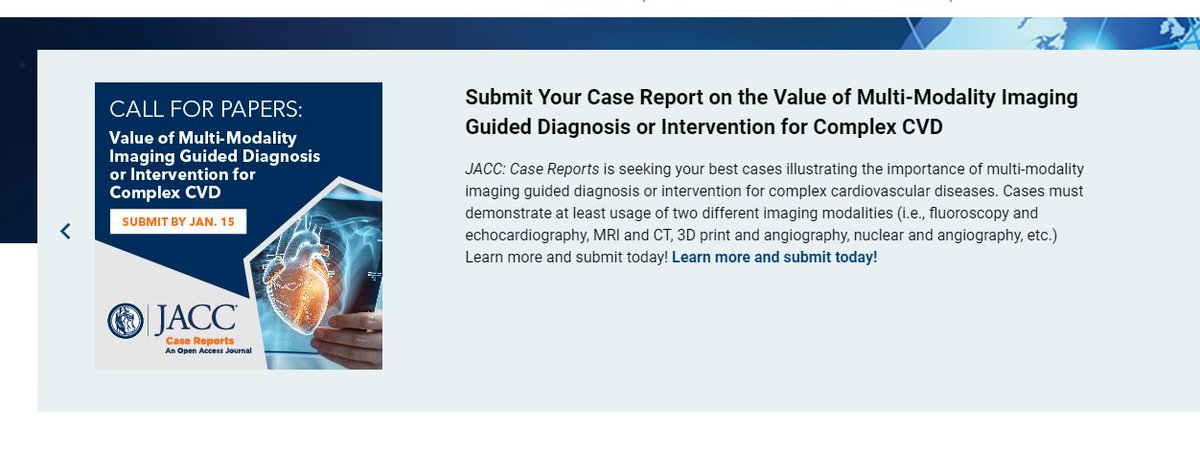 Dr. Gilbert Tang (@gilberttangmd) on Twitter photo #JACCCaseReports <a href="/JACCJournals/">JACC Journals</a> CALL FOR PAPERS on Multimodality Imaging. Deadline 1/15/2025! Submit your work to us! Details here
jacc.org/call-for-paperā¦
<a href="/MinnowWalsh/">Minnow Walsh, MD, MACC</a>
<a href="/DeeDeeWangMD/">Dee Dee Wang MD</a>
<a href="/hmkyale/">Harlan Krumholz</a>
<a href="/Justine_Turco/">Justine VarieurTurco</a>
<a href="/mirvatalasnag/">MIŠÆVĪʬ #IC</a>
<a href="/BadiwalaMD/">Mitesh Badiwala MD PhD</a>
<a href="/JonChrispinMD/">Jonathan Chrispin</a>
<a href="/KatyuciaDMacedo/">Katyucia de Macedo Rodrigues</a>
<a href="/ddefariayeh/">Doreen DeFaria Yeh, MD</a> #JACCCaseReports <a href="/JACCJournals/">JACC Journals</a> CALL FOR PAPERS on Multimodality Imaging. Deadline 1/15/2025! Submit your work to us! Details here
jacc.org/call-for-paperā¦
<a href="/MinnowWalsh/">Minnow Walsh, MD, MACC</a>
<a href="/DeeDeeWangMD/">Dee Dee Wang MD</a>
<a href="/hmkyale/">Harlan Krumholz</a>
<a href="/Justine_Turco/">Justine VarieurTurco</a>
<a href="/mirvatalasnag/">MIŠÆVĪʬ #IC</a>
<a href="/BadiwalaMD/">Mitesh Badiwala MD PhD</a>
<a href="/JonChrispinMD/">Jonathan Chrispin</a>
<a href="/KatyuciaDMacedo/">Katyucia de Macedo Rodrigues</a>
<a href="/ddefariayeh/">Doreen DeFaria Yeh, MD</a>