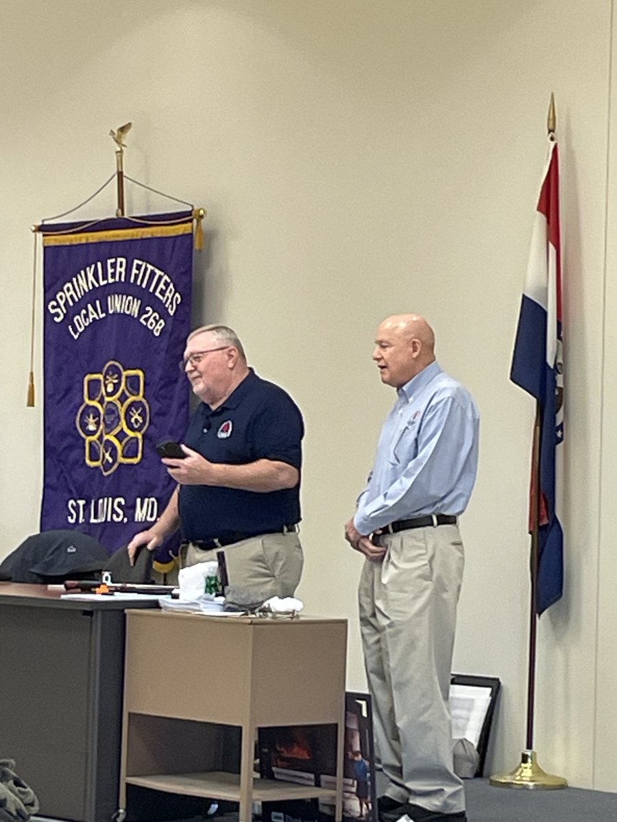 NFSAorg's tweet image. Team NFSA Retirement Party for John LaVenture! Great to have Missouri Fire Marshals Assoc. The St Louis Fire Sprinkler Alliance, and all our local members here with @chiefrays  Thanks to the Sprinkler Fitters Local 268 for hosting the event! #PartnersInProgress #TYJohn