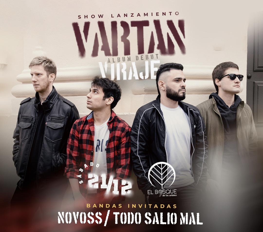 𝗠𝘂́𝘀𝗶𝗰𝗮 | 🎶

En un show único que se realizará este 21 de diciembre en El Bosque de los Artistas, la banda paraguaya de punk rock Vartan presentará su álbum debut VIRAJE.