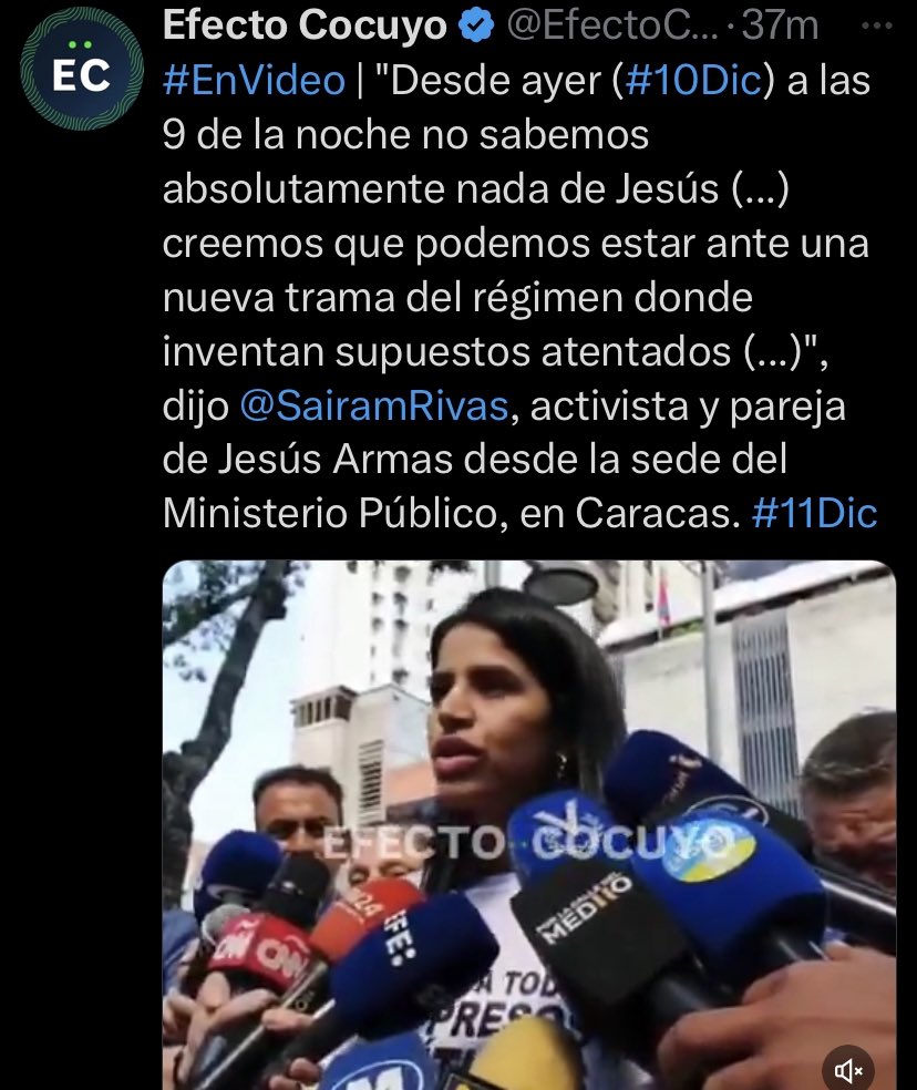 cjimenezDC's tweet photo. 🚨 Comunidad internacional recibe denuncia de detención y desaparición de un activista en #Venezuela🇻🇪
Caso de #JesusArmas es alarmante. Recordamos al Estado responsabilidad de proteger su integridad física. 
La desaparición forzada es un crimen bajo el derecho internacional. https://t.co/7ngpIeFNsr