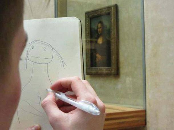 gsarcone's tweet image. Leonardo da Vinci’s first shot at the Mona Lisa—before he realized he was a lefty in denial.
#LeftyPride #LeftHanded #ArtHumor