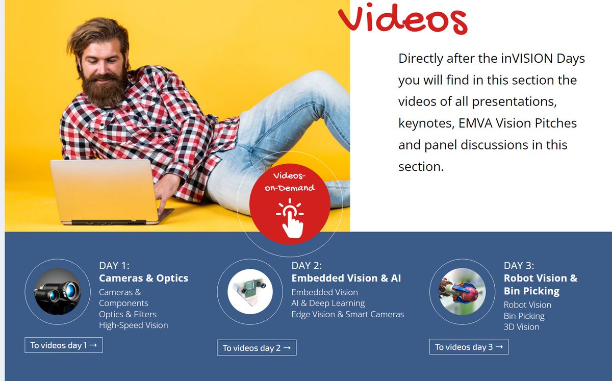 Watch the successful inVISION Days on-demand now! For all those who were unable to attend the inVISION Days live last week, all presentations are available as video-on-demand. Free registration and further information at invdays.com.
#EMVA #invisiondays
