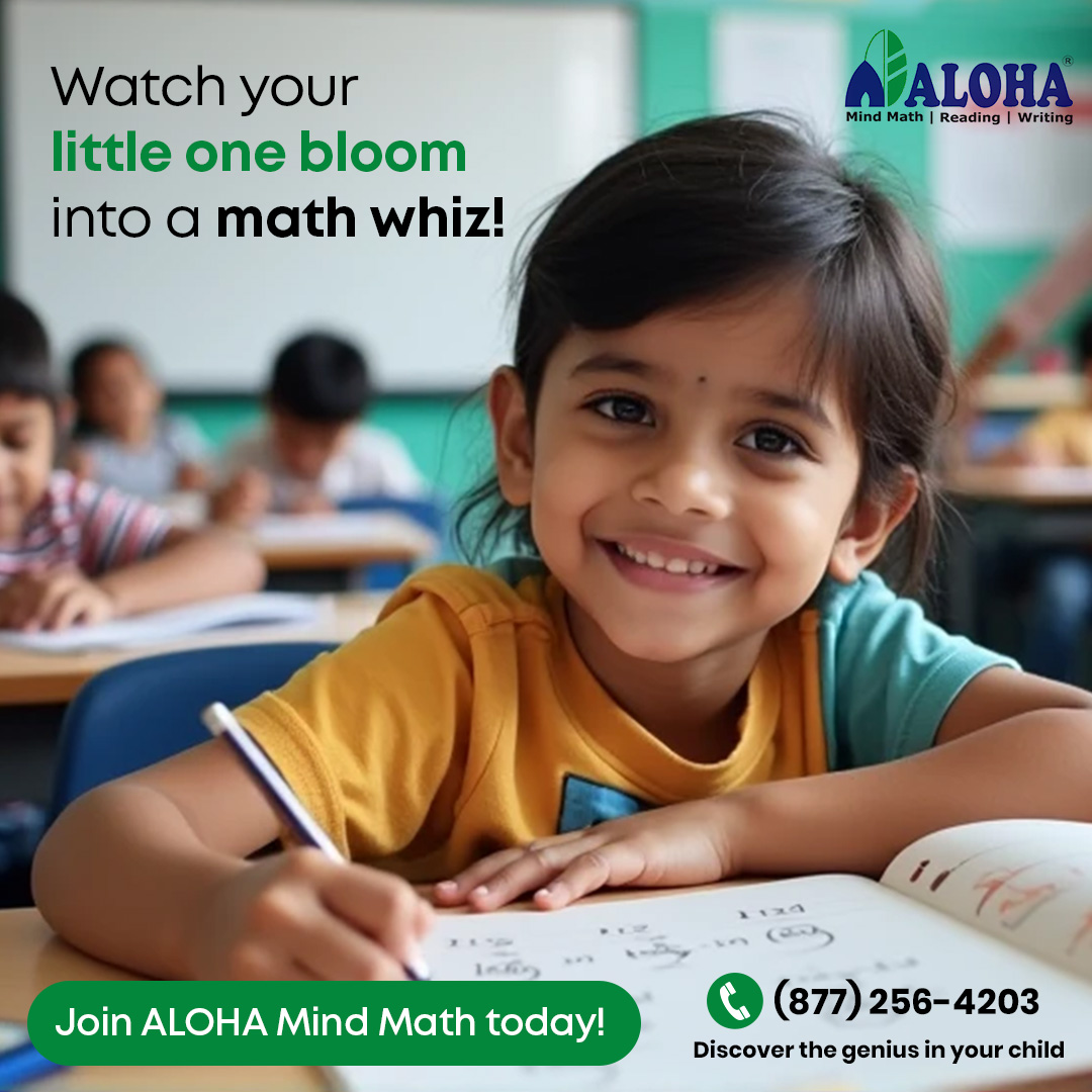 AlohaKidsMath's tweet image. Unlock your child&apos;s potential with ALOHA Mind Math!  Watch them transform into a math whiz while having fun learning. Join today and nurture the genius in your little one. 
For more information,
👉alohamindmath.com
📞(877) 256-4203
#mathprogram #mathlearningcenter #ALOHA