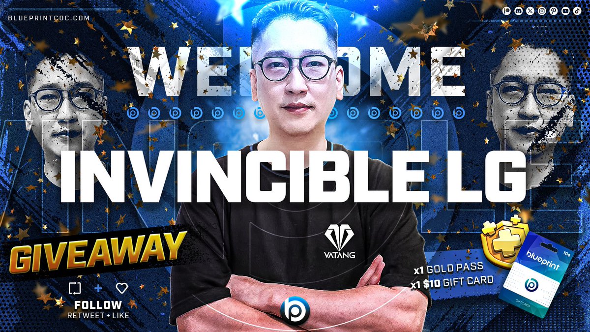 Blueprint | Use Code BLUE (@blueprintcoc) on Twitter photo 🤩┋Triumphed to Welcome #ClashOfClans Pro + Content Creator to our Team!
🥰┋Welcome Invincible LG 🇰🇷, One of the veteran clashers to the Blue Family!
🥳 GIVEAWAYS!
10$ gift card + 1 Gold Pass🔥
🎁┋To Participate:
💙 Follow <a href="/Invincible_LG/">Invincible LG</a> & <a href="/BlueprintCoC/">Blueprint CoC | Code BLUE</a>
🔃 RT and like! 🤩┋Triumphed to Welcome #ClashOfClans Pro + Content Creator to our Team!
🥰┋Welcome Invincible LG 🇰🇷, One of the veteran clashers to the Blue Family!
🥳 GIVEAWAYS!
10$ gift card + 1 Gold Pass🔥
🎁┋To Participate:
💙 Follow <a href="/Invincible_LG/">Invincible LG</a> & <a href="/BlueprintCoC/">Blueprint CoC | Code BLUE</a>
🔃 RT and like!