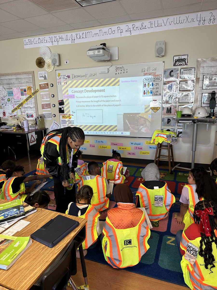 AutumnUrton's tweet image. 3rd Brought the real-world connections with Eureka Math through a construction site. Students used the RDW process to find the missing side length in Ms. Williams and Ms. Klein’s classrooms! #RISDBeTheOne #3rdgrademath #EurekaMath @RISDmath @SaDye21 @AudeliaCreek @eureka_math