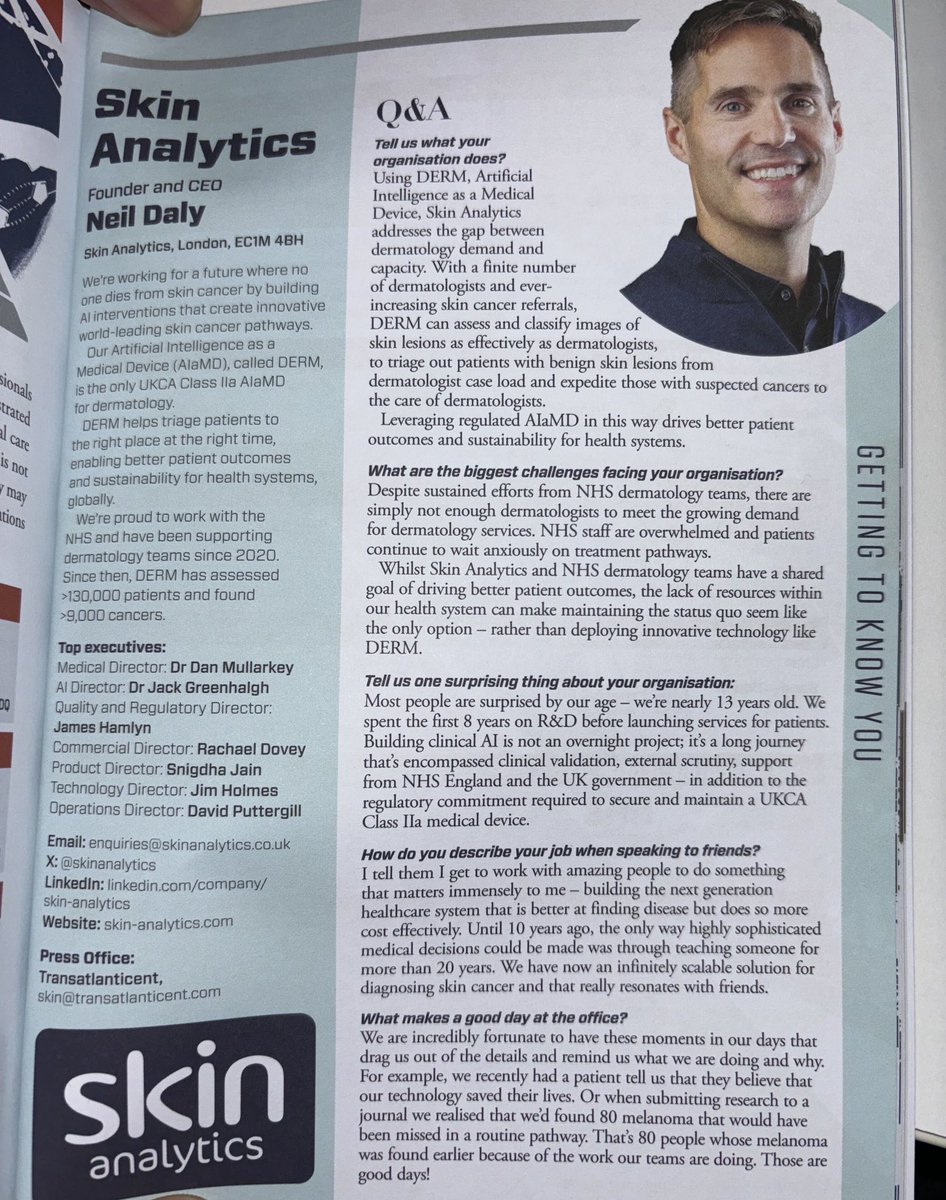 Skin Analytics (@skinanalytics) on Twitter photo 💬Skin Analytics CEO, Neil Daly recently spoke with Holyrood’s Scottish Public Bodies Guide for a ‘getting to know you’ feature.
Read Neil’s Q&A on page 73: library.myebook.com/holyrood/2025-…
<a href="/HolyroodDaily/">Holyrood magazine</a> <a href="/HolyroodConnect/">Holyrood Connect</a> 💬Skin Analytics CEO, Neil Daly recently spoke with Holyrood’s Scottish Public Bodies Guide for a ‘getting to know you’ feature.
Read Neil’s Q&A on page 73: library.myebook.com/holyrood/2025-…
<a href="/HolyroodDaily/">Holyrood magazine</a> <a href="/HolyroodConnect/">Holyrood Connect</a>