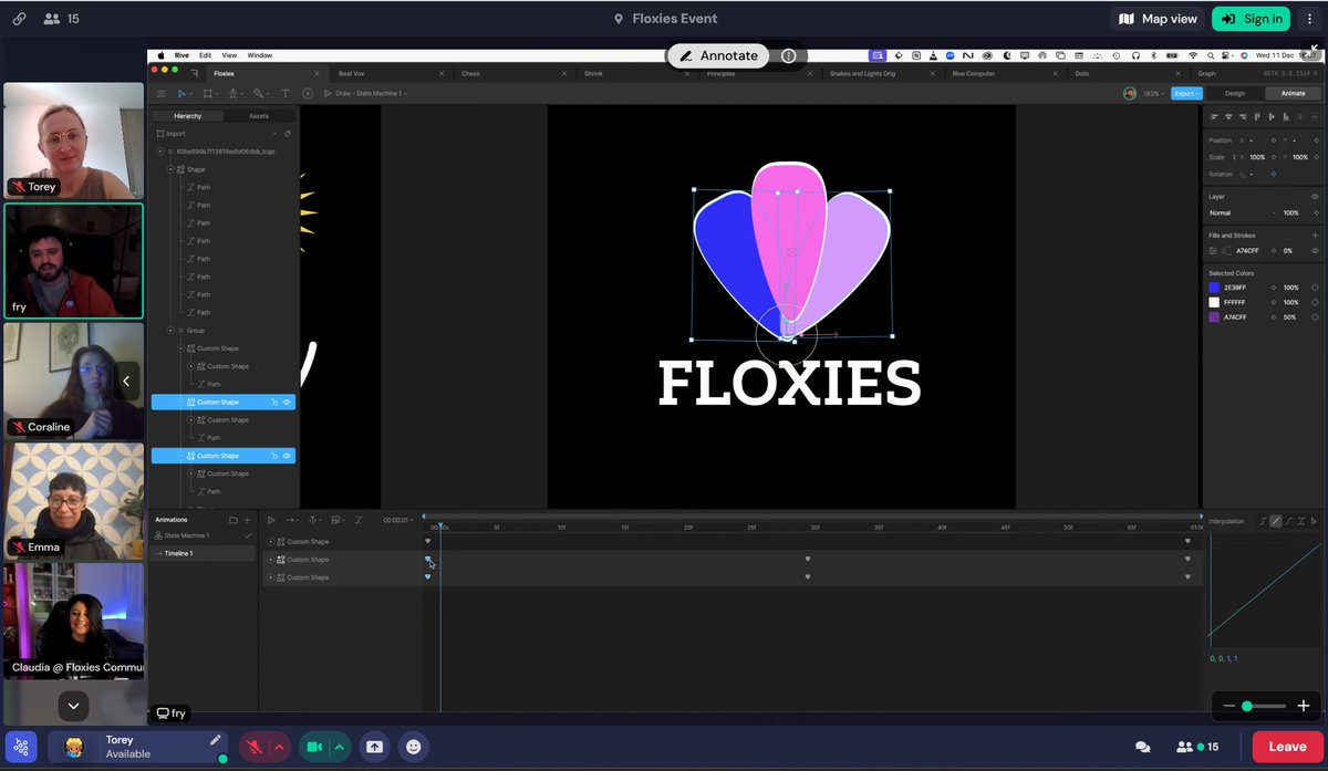 T_Kest's tweet photo. Just attended a super interesting @teamfloxies's event about @rive_app  — a game-changer for building production-ready UI and graphics! 🎨✨

Thanks  @joshuafry  for presenting and @CCafeo  for organizing 🙌

#UIDesign #InteractionDesign #MotionDesign #Animation https://t.co/dZ0nmmXGlA