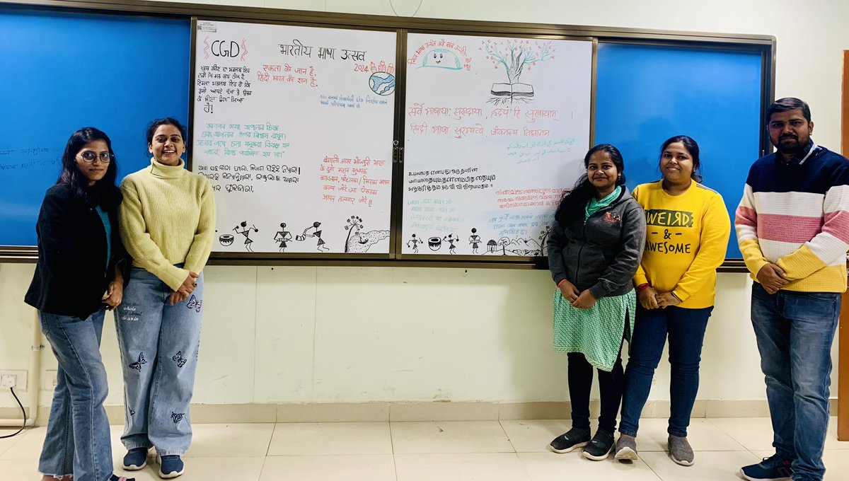 CgdBHU's tweet photo. Our small contribution at Centre of Genetic Disorders by PGDiploma and #phd students on the eve of #BhartiyaBhashaUtsav Happy 😊 to be part of India 🇮🇳 with so many languages @VCofficeBHU @Director_ISc @DeanScienceBHU  Jai hind https://t.co/vsEUyLbvUO