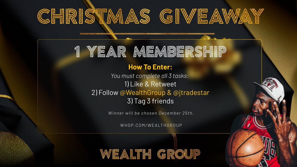 Win a one year membership to <a href="/WealthGroup/">Wealth Group</a> Community! 

We want you to succeed in the bull market, and there is no better place than at <a href="/WealthGroup/">Wealth Group</a>, with our live streams, trading courses, expert guidance, and trade signals! 📷 

How To Enter: 
1) Like &amp; Retweet 
2) Follow