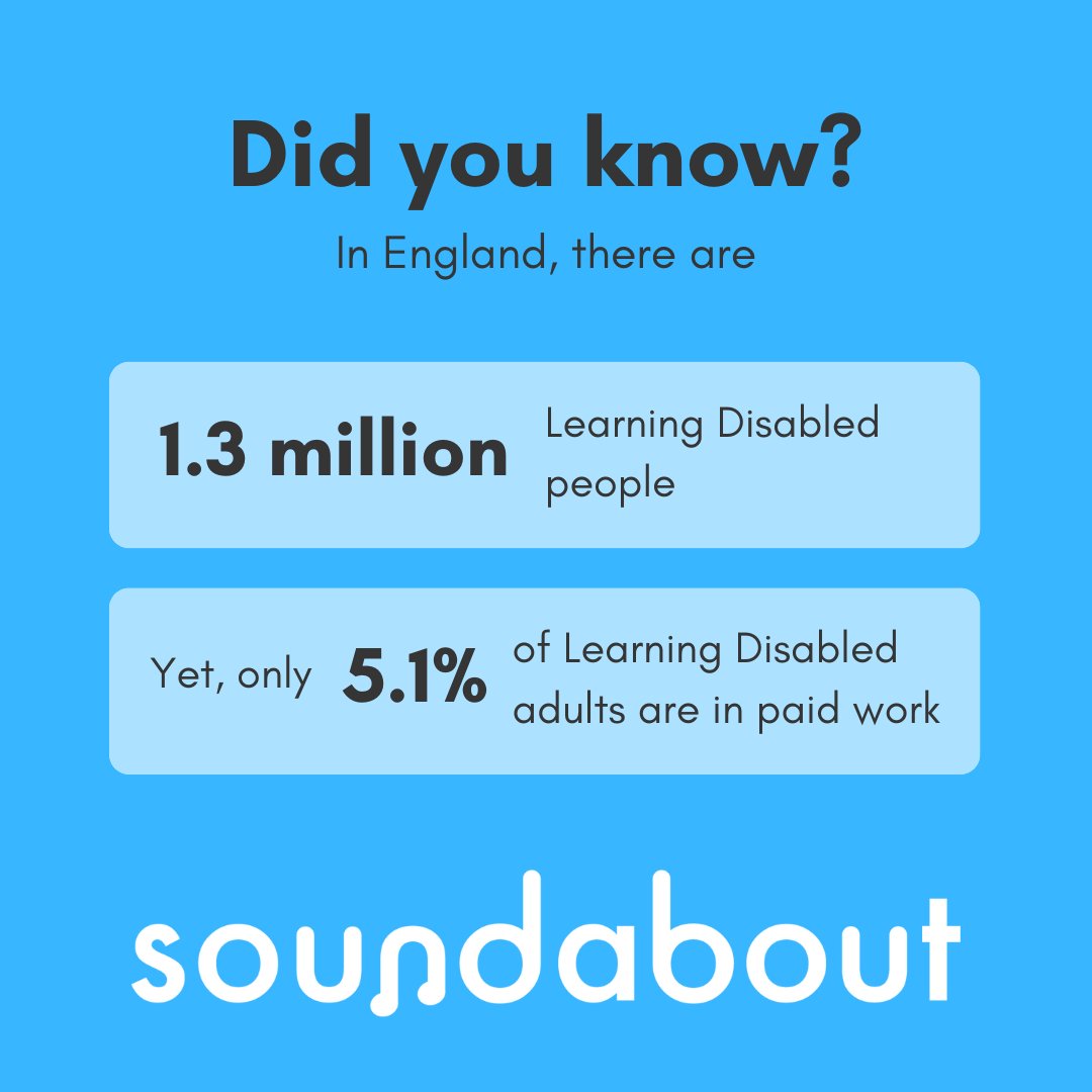 Soundabout is challenging this statistic with our Emerging Leaders programme. Learning Disabled young people are supported to develop skills for a career in the creative sector, leading to a qualification as well as voluntary &amp; paid work placements.