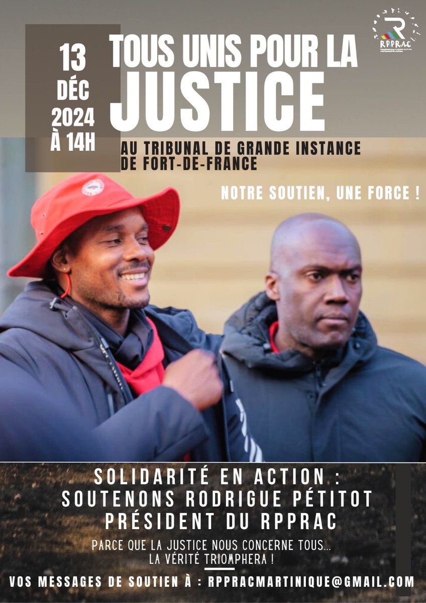 Rodrigue, nous sommes avec toi de tout cœur et t’envoyons toute notre force et notre soutien dans cette épreuve. 🙏💪
Ta détermination est un exemple de courage pour nous tous. 🌟
Nous serons à tes côtés pour te soutenir face à l’injustice. ❤

📢 Mobilisons nous !
👇🏾👇🏾👇🏾