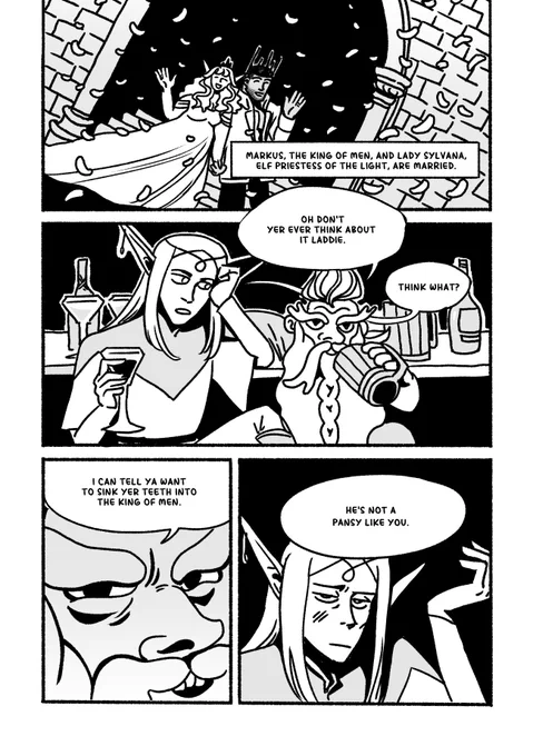The first two pages of my 130+ page comic The King's Companion! Open for preorder for the next 3 days! https://t.co/fVI0GhdKL1 