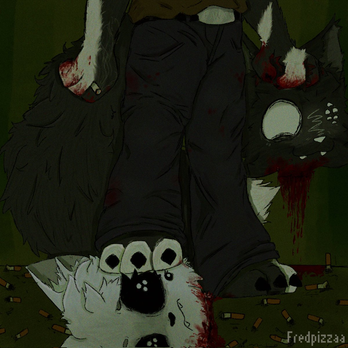 Blood and cannabis.
#furry #oc