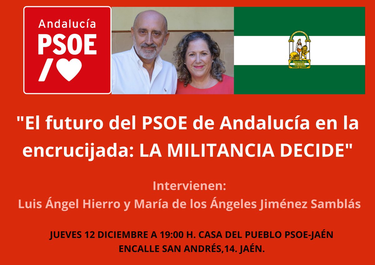 Recons_PSOEA's tweet photo. Os esperamos mañana para hablar y conseguir avances para el PSOE-A. Vamos a renovar el partido para ganar al PP y gobernar nuestra querida Andalucía.

#Andalucia #15CongresoPSOEAndalucia 🌹 https://t.co/T8mgZmZj4o