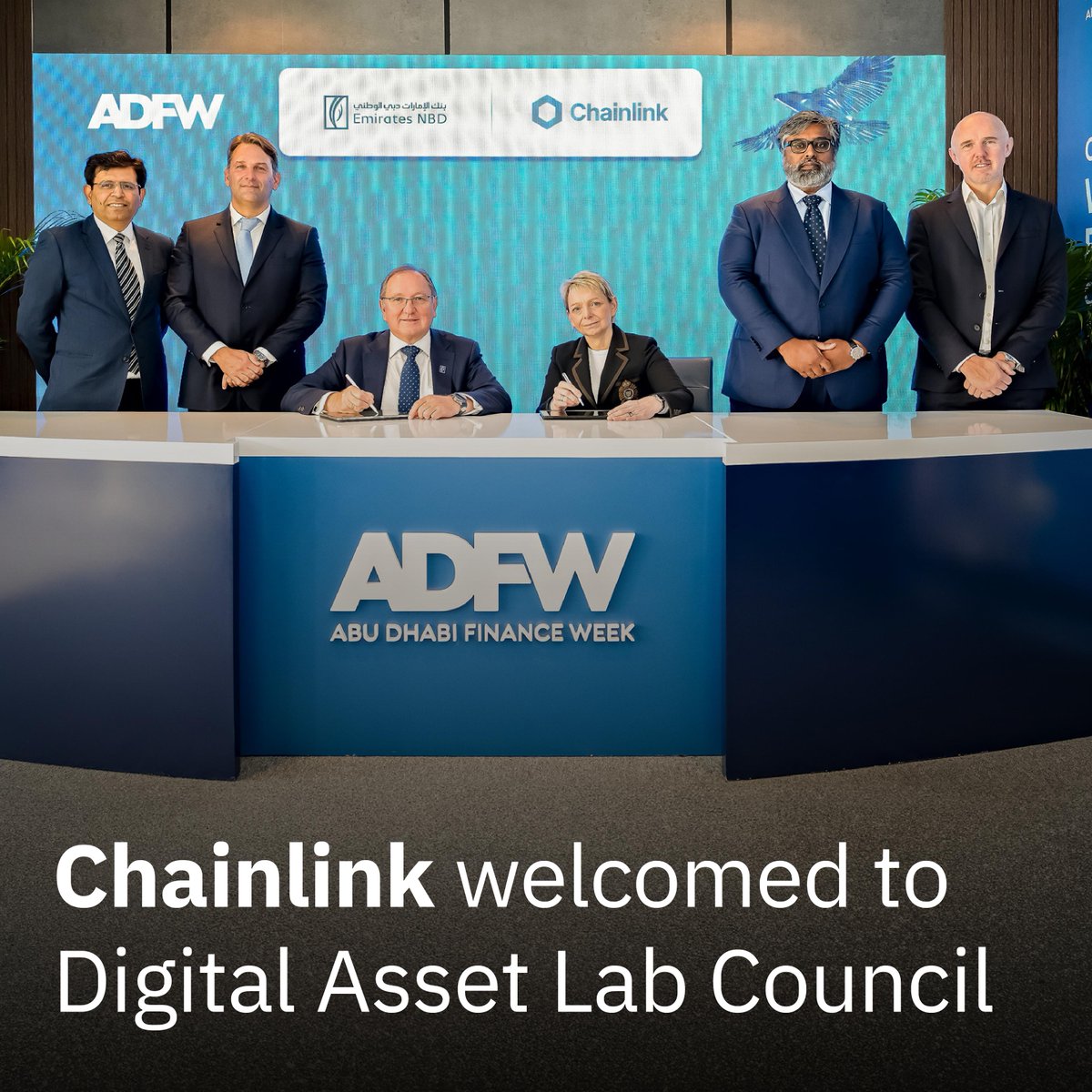 We are pleased to welcome Chainlink Labs , the global standard for onchain  finance, as the fifth Council Member of the Emirates NBD Digital Asset Lab.  This partnership represents a significant step