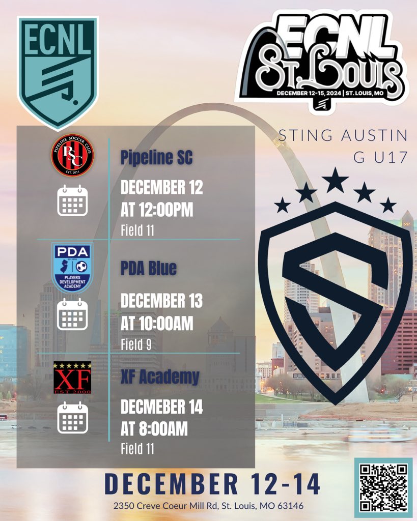 Heading to St. Louis for our first showcase this year!! Can’t wait to take the field with my @stingatx_2008 this week ⚽️❄️

#ecnlgirls #ecnltexasconference 
<a href="/ECNLgirls/">ECNL Girls</a>
<a href="/PrepSoccer/">Prep Soccer ⚽️</a> <a href="/ImCollegeSoccer/">College Soccer Truth ™</a>
<a href="/TopDrawerSoccer/">TopDrawerSoccer</a>
<a href="/stingsoccer/">Natalie Dargene</a> <a href="/stingaustin/">stingaustin</a>