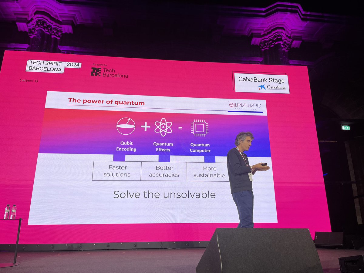 mariona_sanz's tweet image. The power of quantum presented by @qilimanjaro #arturgarcia @BSC_CNS at #TechSpirit a new computing pardigm