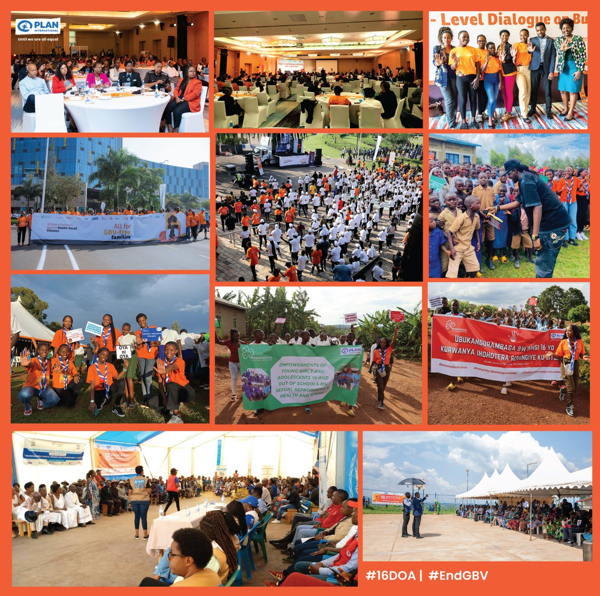 Successfully concluded the #16DaysOfActivism against #GBV, joining hands with various partners, children, youth, parents, leaders, and many more.

We conducted campaigns in schools, communities, and refugee camps, participated in the 'Kigali Car Free Day' mass sports event, and