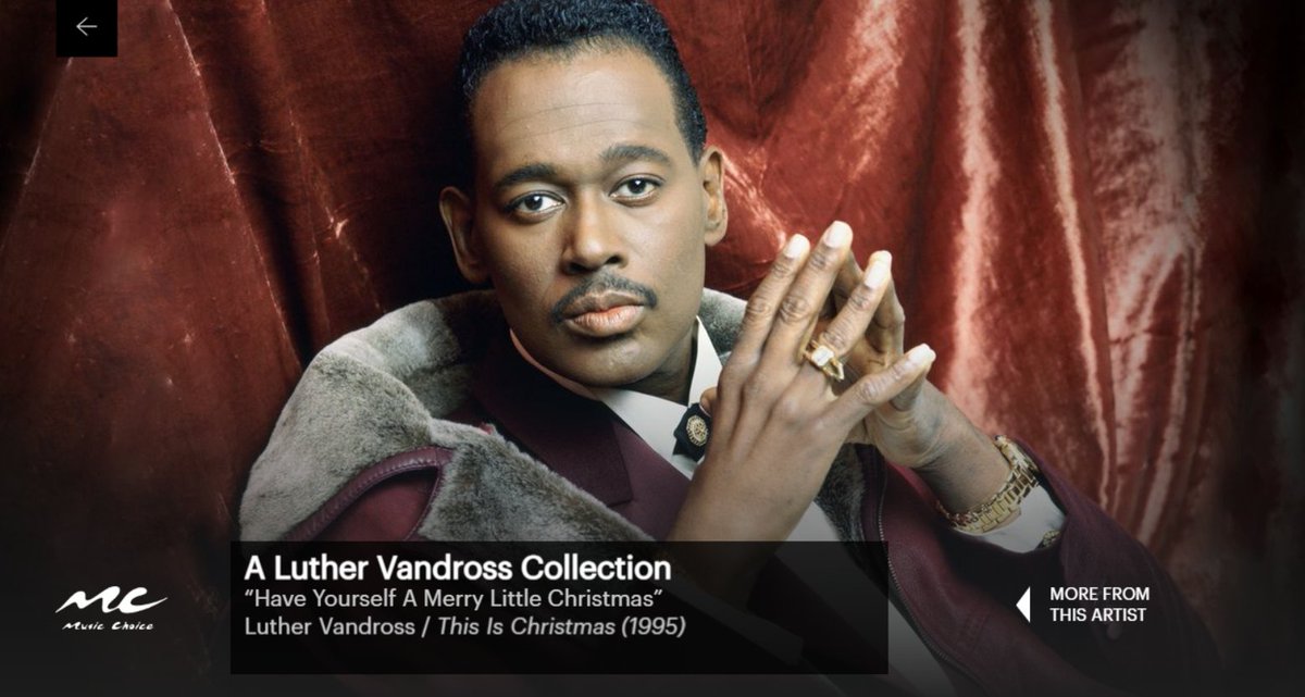 A LUTHER VANDROSS COLLECTION is the newest station from <a href="/MusicChoice/">Music Choice</a> 🎶 With the greatest hits and Christmas classics, the station is perfect for enhancing your holiday season!
Get the station through your cable provider, or from the Music Choice app on your phone and smart TV.