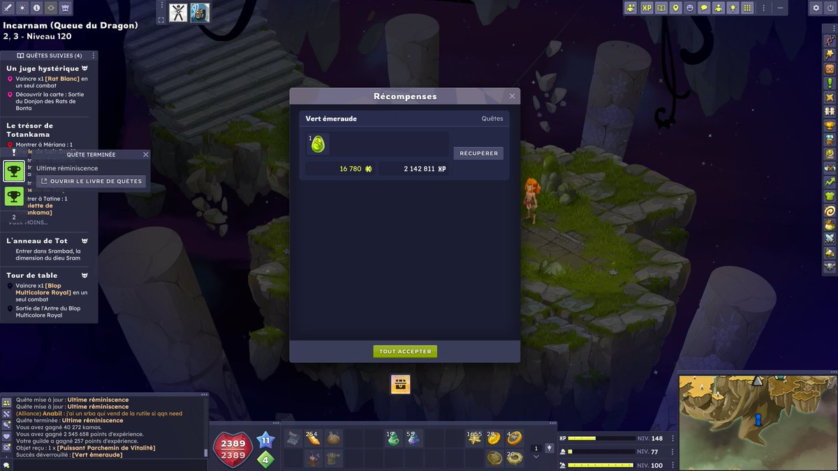 Dofus émeraude après un peu plus d'une semaine de jeu