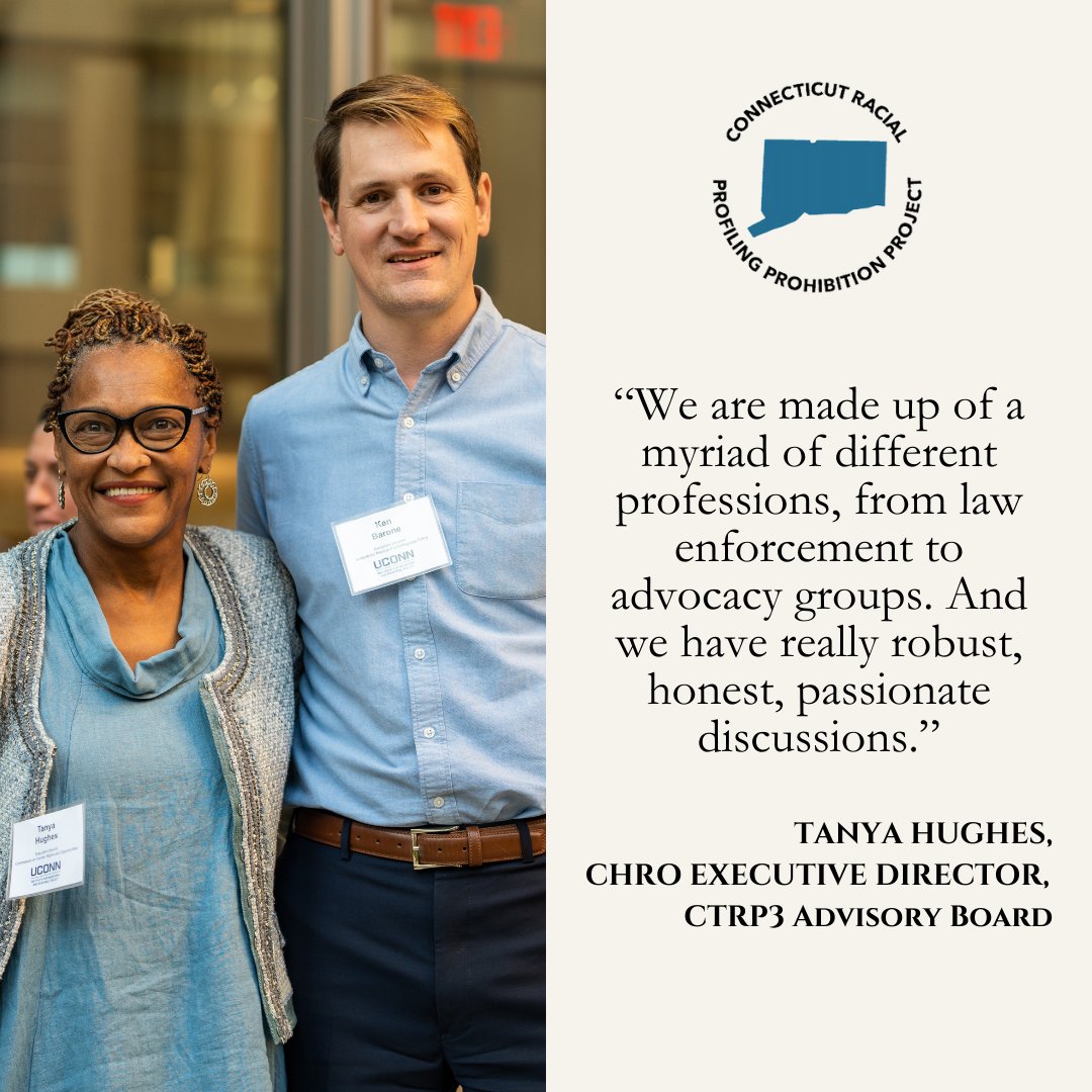 Connecticut Racial Profiling Prohibition Project (@ctrp_3) on Twitter photo Our Advisory Board relies on wide-ranging perspectives to address racial profiling in our state.
<a href="/IMRP/">UConn IMRP</a> <a href="/UConnSPP/">UConn School of Public Policy</a>
#CTRP3 #RacialProfiling #IMRP #PublicPolicy Our Advisory Board relies on wide-ranging perspectives to address racial profiling in our state.
<a href="/IMRP/">UConn IMRP</a> <a href="/UConnSPP/">UConn School of Public Policy</a>
#CTRP3 #RacialProfiling #IMRP #PublicPolicy