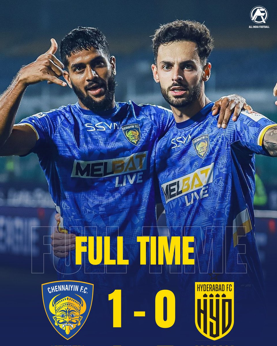 AllIndiaFtbl's tweet photo. Chennaiyin FC grabs their first home win of the season! ๐๐
A hard-fought 1-0 victory secures 3 crucial points ๐ช๐
#IndianFootball #allindiafootball #ChennaiyinFC #CFCHFC #IndianFootball #ISL https://t.co/n4O8xeWQZM