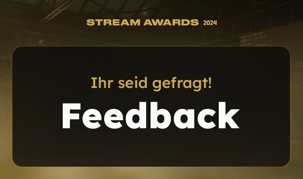 StreamAwards_DE's tweet image. EURE MEINUNG ZÄHLT! 🗣️✨
Wie in den letzten Jahren gibt es auch diesmal ein Feedback-Formular zur Show. Wir haben ein paar Herausforderungen und mögliche Änderungen aufgelistet, zu denen wir eure Meinung hören wollen.
Lasst uns wissen, was ihr denkt – wir freuen uns auf euer…