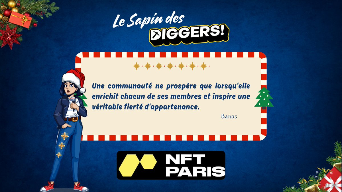 [CALENDRIER DIGGERS 2024] Jour 11 ⛏️🎄

On peut dire qu'on voit à quel point vous êtes fiers d'être des Diggers ❤️

(Et ca nous touche particulièrement 🫶)

Notre partenaire du jour est <a href="/nft_paris/">NFT Paris</a> qui vous offre 20 places pour assister à leur évènement crypto !