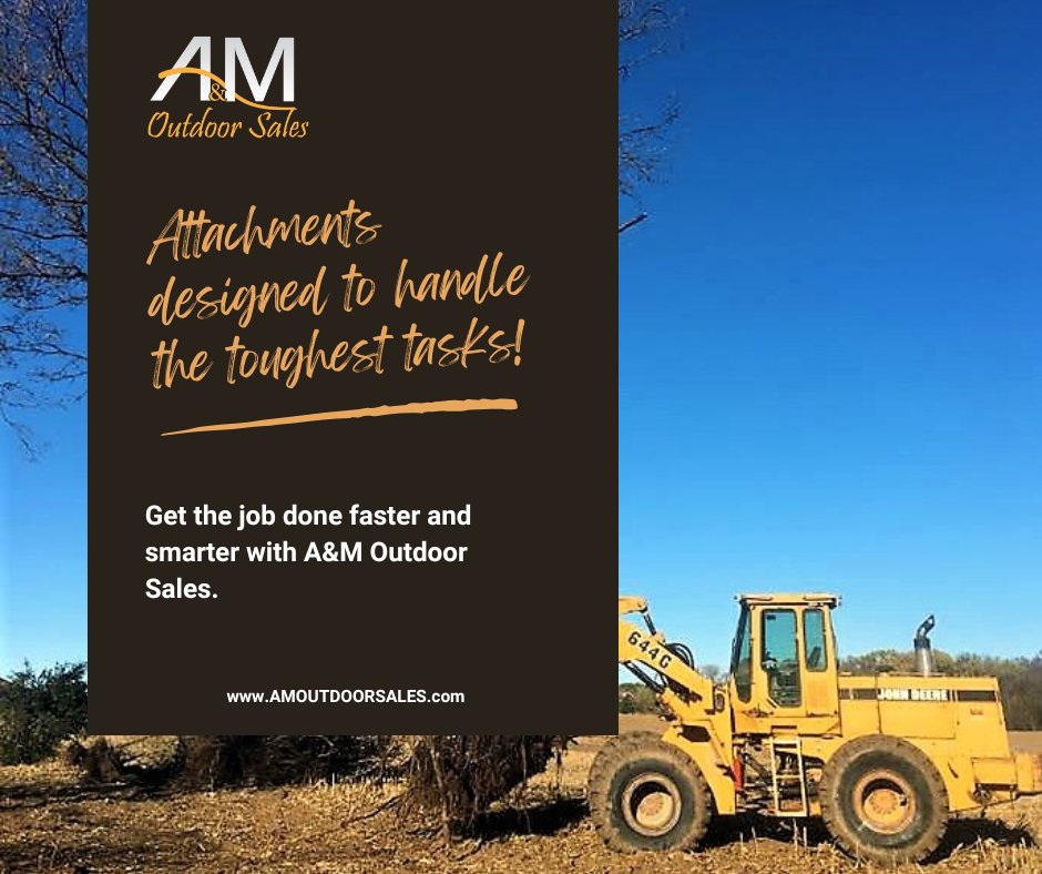 AMOutdoorSales's tweet image. From brush grapples to post pullers, our attachments are designed to handle the toughest tasks. Get the job done faster and smarter with A&amp;amp;M Outdoor Sales! 💪 #ToughTools #SkidSteerAttachments