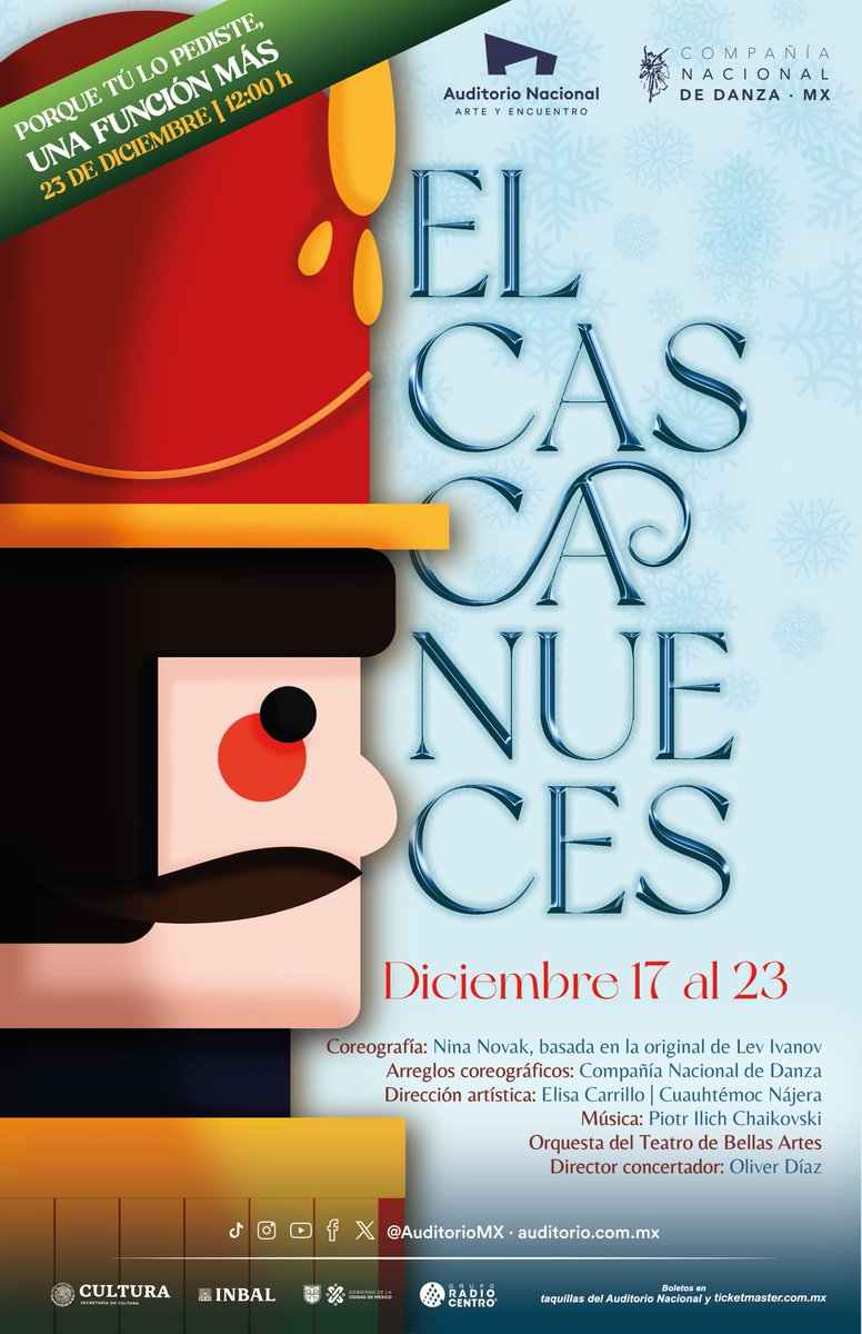 EnfoqueNoticias's tweet photo. 👉 Tenemos 5 pases dobles para "El Cascanueces" 

🗓️ Martes 17 de diciembre 
⏰15:00 horas 
🏛️Auditorio Nacional 

Déjanos tu nombre en comentarios https://t.co/2WOTeBkdBd
