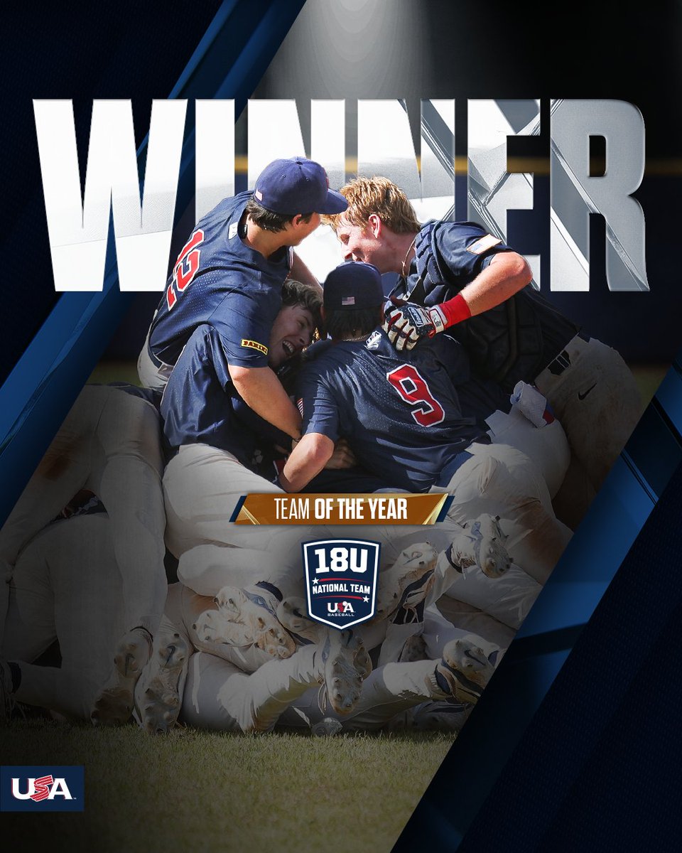USA Baseball (@usabaseball) on Twitter photo Team of the Year
<a href="/USABaseball18U/">USA Baseball 18U</a> went unbeaten and won gold at the <a href="/WBSC/">WBSC โพ๐ฅ</a> U-18 Baseball World Cup Americas Qualifier, leading the tournament with 58 runs scored and a .280 team batting average while posting a 1.08 team ERA.
#ForGlory๐บ๐ธ Team of the Year
<a href="/USABaseball18U/">USA Baseball 18U</a> went unbeaten and won gold at the <a href="/WBSC/">WBSC โพ๐ฅ</a> U-18 Baseball World Cup Americas Qualifier, leading the tournament with 58 runs scored and a .280 team batting average while posting a 1.08 team ERA.
#ForGlory๐บ๐ธ
