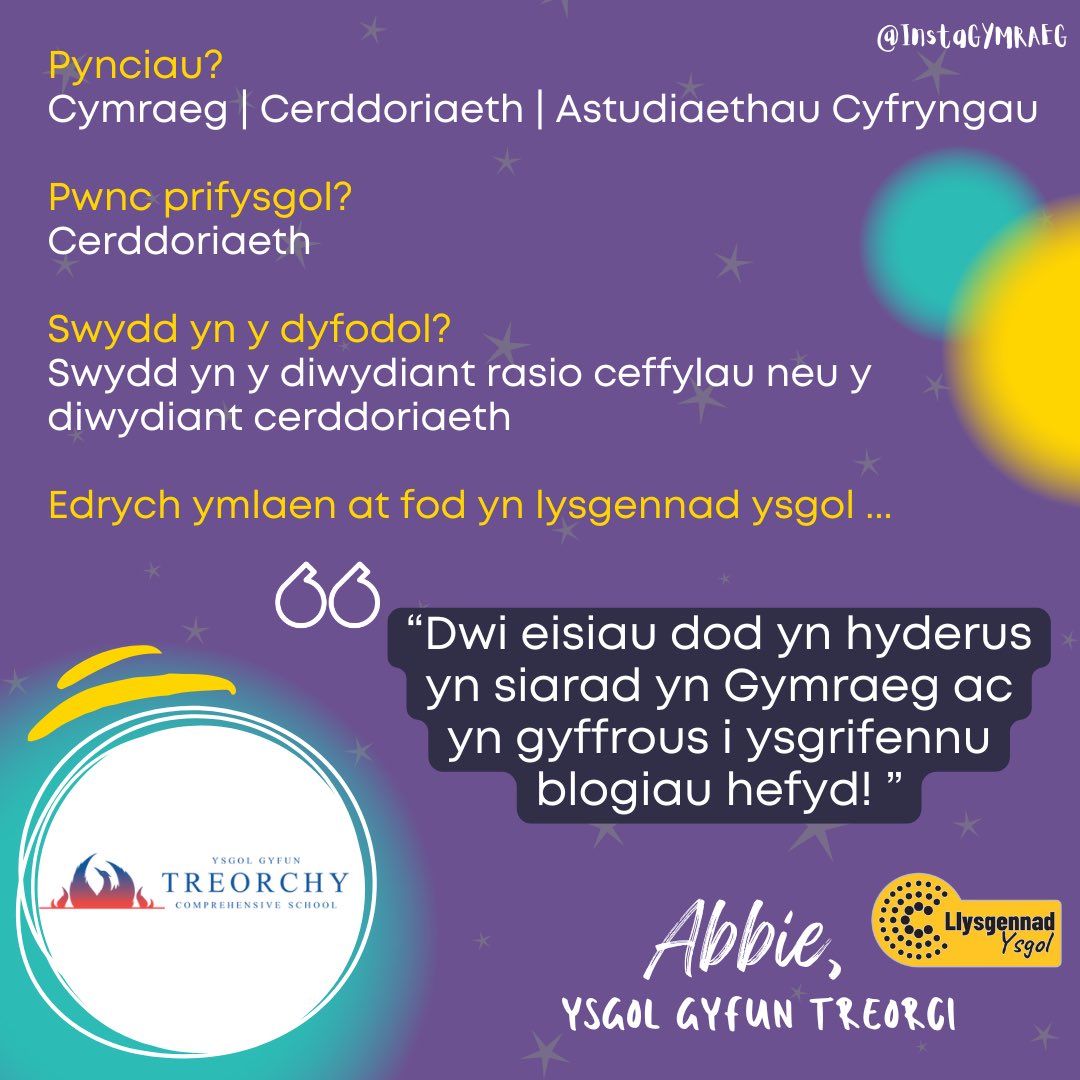 👋 Dyma Abbie o Ysgol Treorci...croeso i'n criw #llysgenhadonysgol25 

<a href="/TreorchyComp/">Headteacher</a> <a href="/TCSCymraeg/">TCS Cymraeg</a> <a href="/CSC_Cymraeg/">🏴󠁧󠁢󠁷󠁬󠁳󠁿CSC Cymraeg CCD 🟦🟩⬜</a> <a href="/tcscriwcymraeg/">TCS Criw Cymraeg</a>