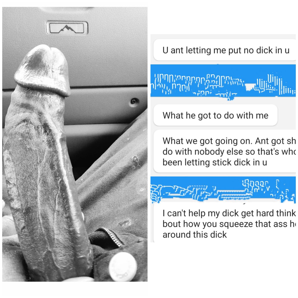 lani4lyfe's tweet photo. (Left)- text: "can u take big dick, reply: "u got something 4 me lets SEE... (Right)- Proof once u go #Lani u hooked #4lyfe https://t.co/REB40Zh4wA