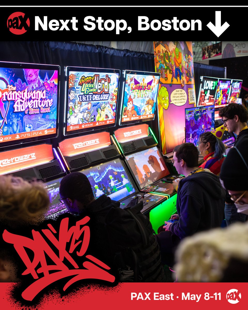 #PAXEast badges are now on sale!🔥Snag yours TODAY at bit.ly/3BfeO9Q

Join us from May 8-11, 2025, in Boston for an awesome four day gaming marathon!