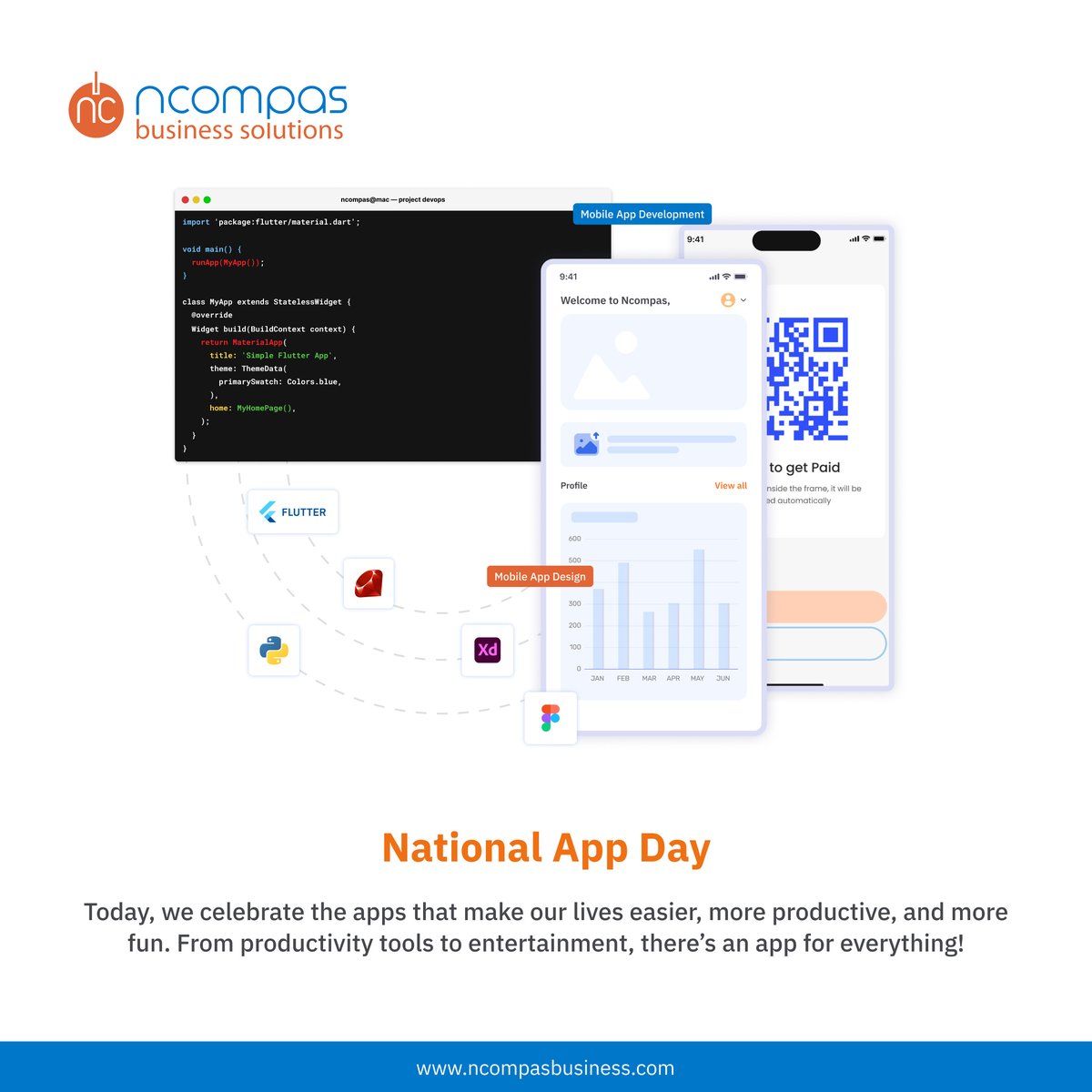 ncompasbusiness's tweet photo. Happy National App Day! 📱 Celebrating the apps that simplify and enhance our lives. 

What’s your favorite? 

#NationalAppDay #Tech #NCompas https://t.co/uOC3uwN6tL
