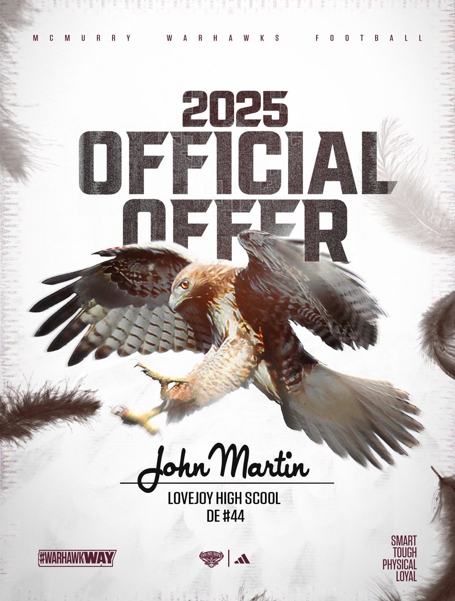 John Michael Martin (@johnmichaeljr25) on Twitter photo Very blessed to say I have received an offer from McMurry University!
<a href="/CoachSnyde/">Will</a>
<a href="/McMURRYFOOTBALL/">McMURRY FOOTBALL</a>
<a href="/CoachDonnyHOU/">Riley Donovan</a>
<a href="/dbranscom/">David Branscom</a>
<a href="/ToddDodgeFBcamp/">Todd Dodge</a>
<a href="/coach_kiefer/">Cole Kiefer</a>
<a href="/CoachPels/">Greg Pels</a>
<a href="/BSublet/">BSUB</a> <a href="/twftraining/">Brandon Tucker / Trenchwarfare</a> Very blessed to say I have received an offer from McMurry University!
<a href="/CoachSnyde/">Will</a>
<a href="/McMURRYFOOTBALL/">McMURRY FOOTBALL</a>
<a href="/CoachDonnyHOU/">Riley Donovan</a>
<a href="/dbranscom/">David Branscom</a>
<a href="/ToddDodgeFBcamp/">Todd Dodge</a>
<a href="/coach_kiefer/">Cole Kiefer</a>
<a href="/CoachPels/">Greg Pels</a>
<a href="/BSublet/">BSUB</a> <a href="/twftraining/">Brandon Tucker / Trenchwarfare</a>