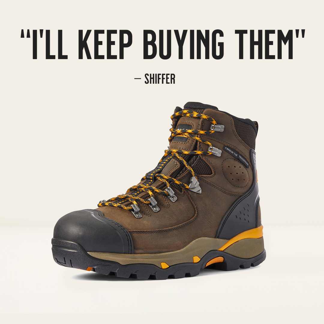 Ariat's tweet image. The ⭐️⭐️⭐️⭐️⭐️-star reviews keep coming. Our work boots are top-rated for their durability and comfort. #AriatWork