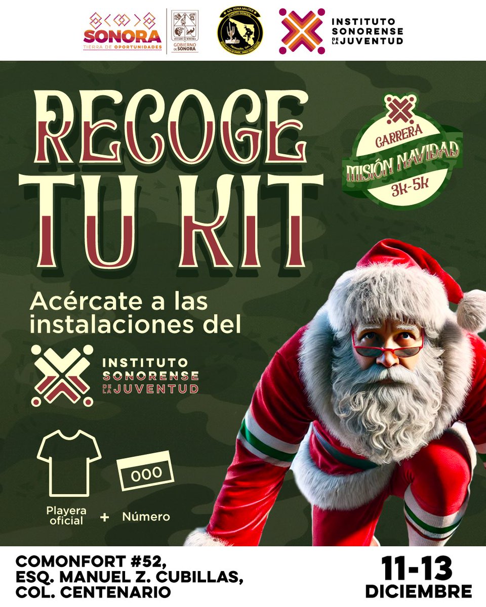 ISJuventud's tweet photo. 🎄 CARRERA: MISIÓN NAVIDAD 🎄

Cada vez estamos más cerca de la mayor carrera navideña; recuerda venir a nuestras instalaciones con un juguete en buen estado para completar tu registro y recoger tu kit 🏃‍♂️

🔗 Regístrate en https://t.co/CWrmsgn0WU https://t.co/YM3gB4HoHw