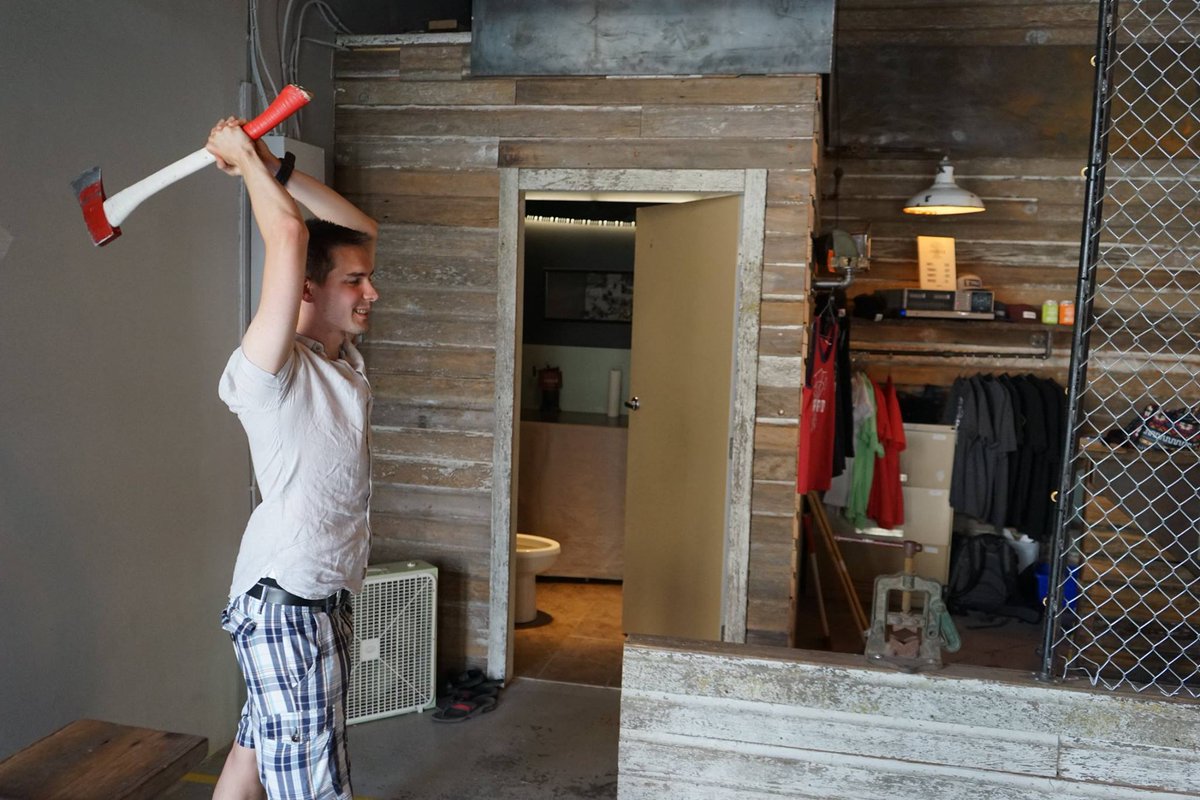 💡 Axe-Throwing Pro Tip: Stand firm, keep your wrist loose, and follow through like a champ! 

Whether you're aiming for a bullseye or just not hitting the floor, practice makes perfect. 🪓🔥 

Book your session now to put these tips to the test! zurl.co/oB1v