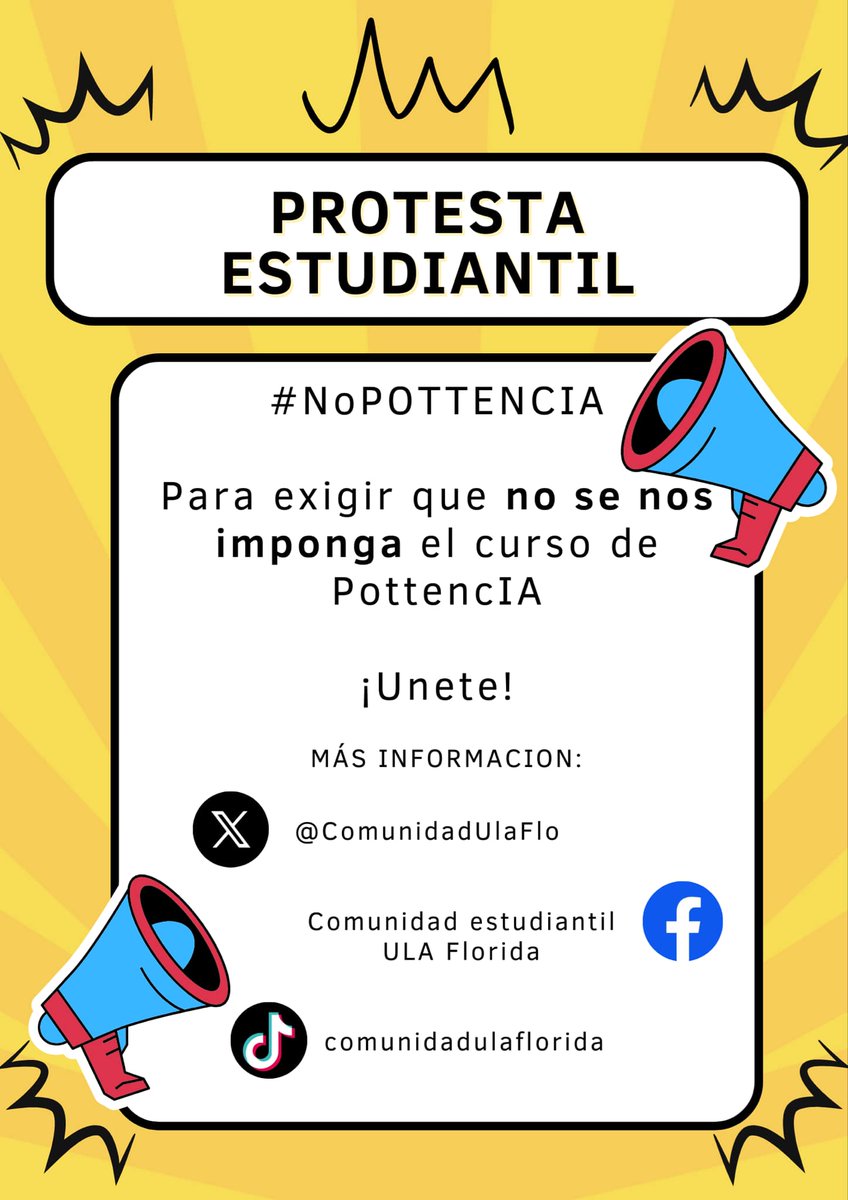 ComunidadUlaFlo's tweet photo. Los invitamos a participar a todos los estudiantes de la comunidad ULA-Florida a participar y exigir que se respeten nuestros derechos y libertades como comunidad estudiantil. @SEP_mx @Profeco @ULA_Oficial https://t.co/SIM6OqXb6B