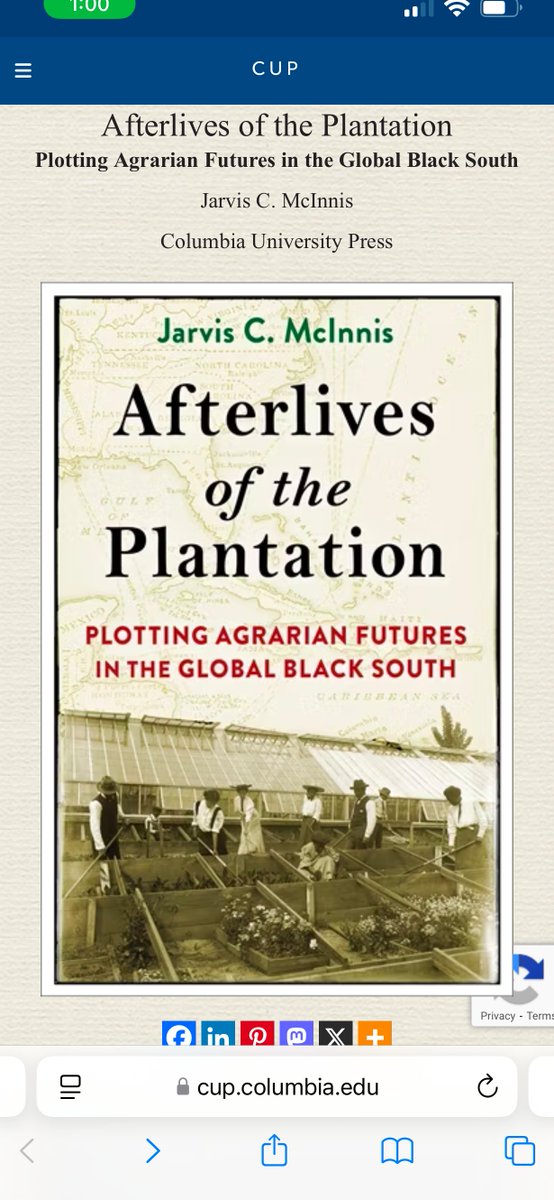 Jarvis C. McInnis (@profmcinnis) on Twitter photo Thrilled that my book, âAfterlives of the Plantation" will be published <a href="/ColumbiaUP/">Columbia University Press</a> in May 2025 & is AVAILABLE FOR PREORDER. It establishes the rural US South & Caribbean as sites of agricultural innovation & cultural/intellectual sophistication. For more, click the link below. Thrilled that my book, âAfterlives of the Plantation" will be published <a href="/ColumbiaUP/">Columbia University Press</a> in May 2025 & is AVAILABLE FOR PREORDER. It establishes the rural US South & Caribbean as sites of agricultural innovation & cultural/intellectual sophistication. For more, click the link below.