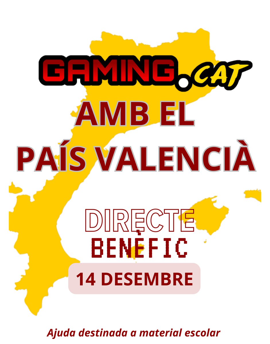 Gaming_catala's tweet photo. Vols saber quines seran les activitats del nostre directe benèfic de dissabte? Atenció al fil!

#AjudaEscoles https://t.co/7hwNzW3454