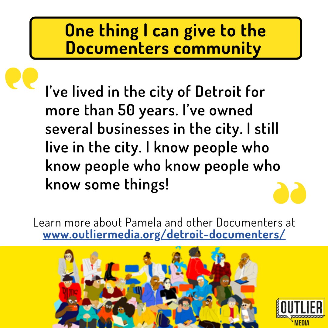 media_outlier's tweet photo. When Pamela Taylor isn’t teaching Detroiters how to drive, she’s sharing the information she learns in public meetings online.  

Meet Pamela on #DocumentersDay: https://t.co/b9y1NpFL6X https://t.co/4yf41530Pi