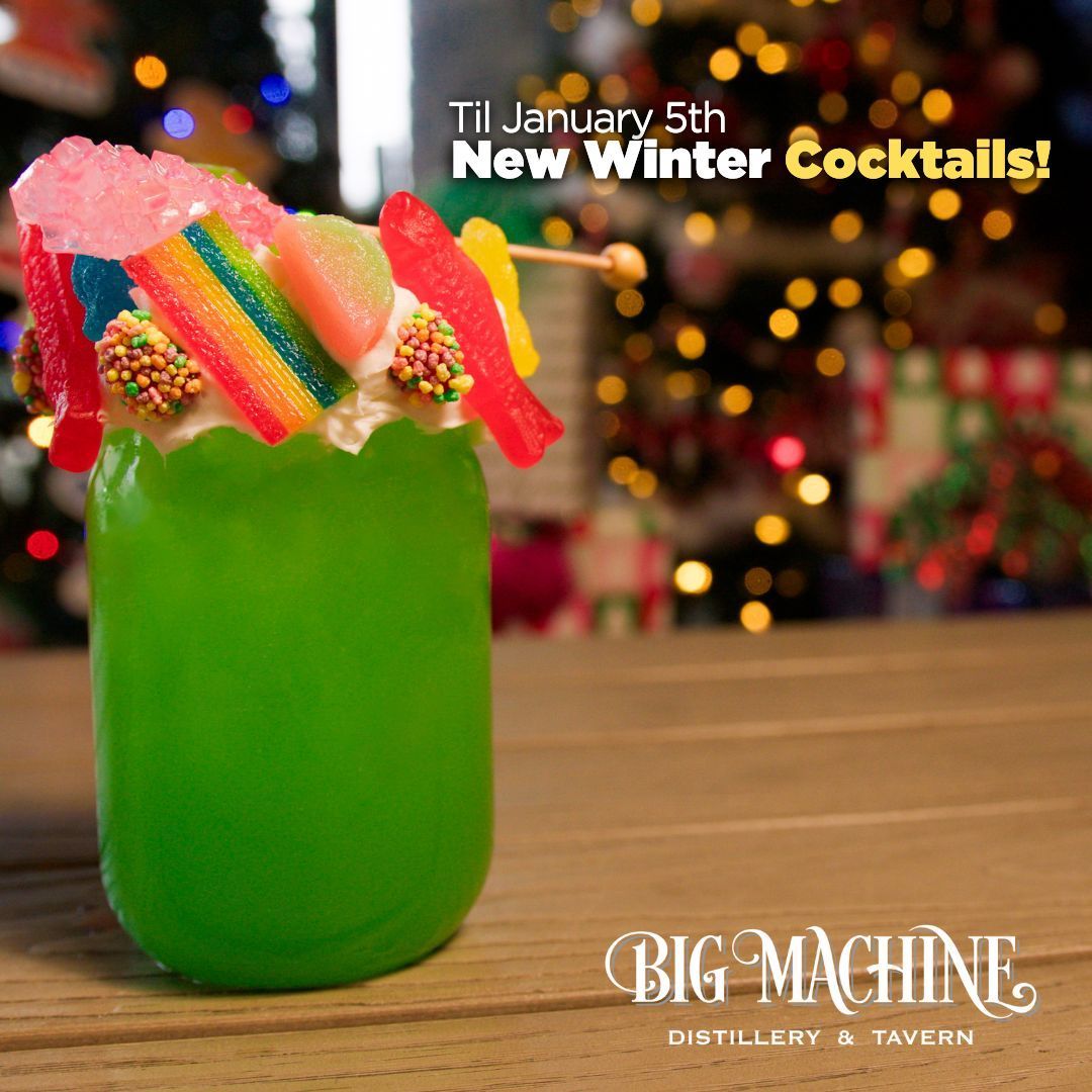 🍭❄️Our CandyLand Pop-up Bar has some pretty "sweet" cocktails for you! Visit Big Machine Distillery &amp; Tavern in Berry Hill today!