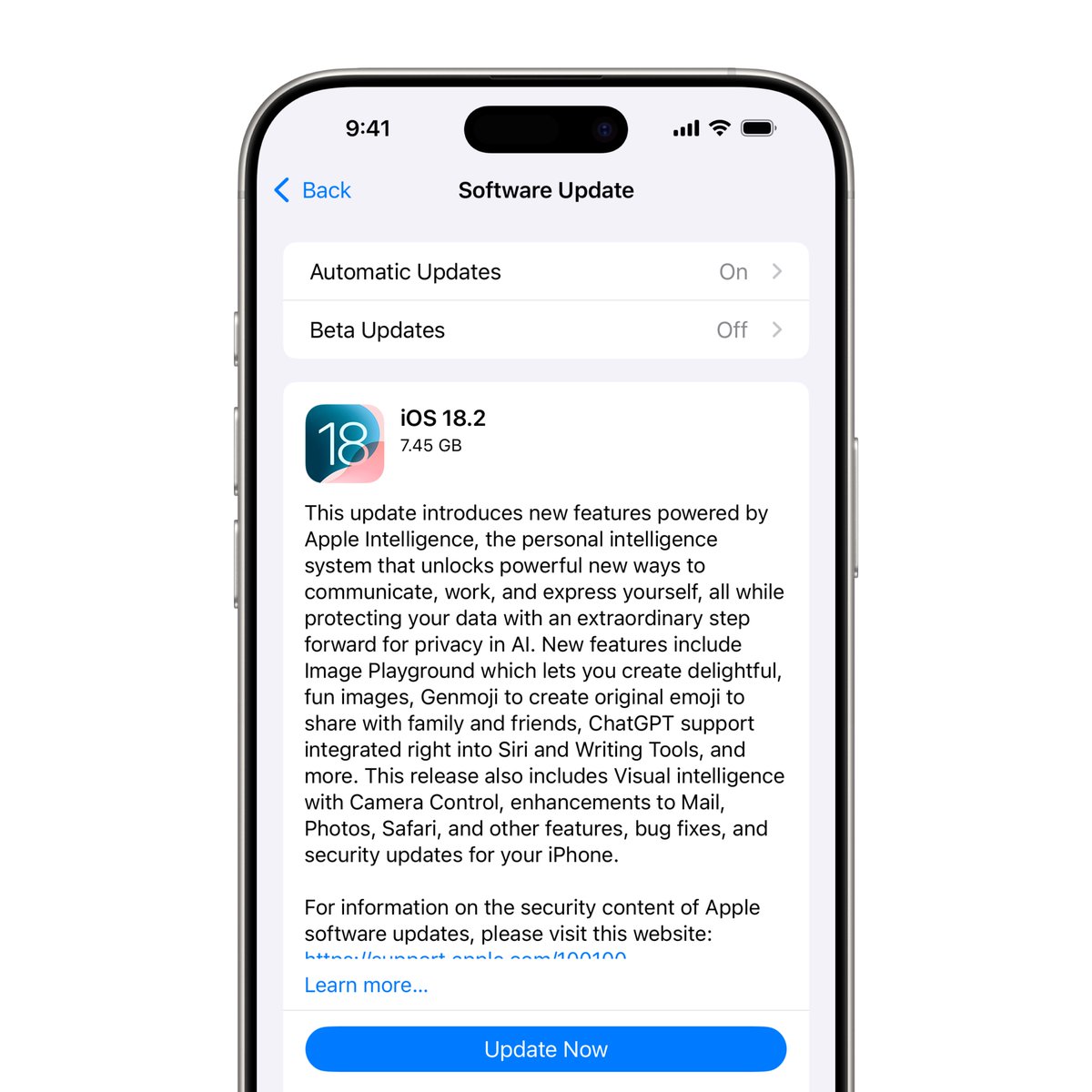 theapplehub's tweet image. Apple has officially released iOS 18.2 with new Apple Intelligence features!🚨

New features include Genmoji, Image Playground, and ChatGPT integration